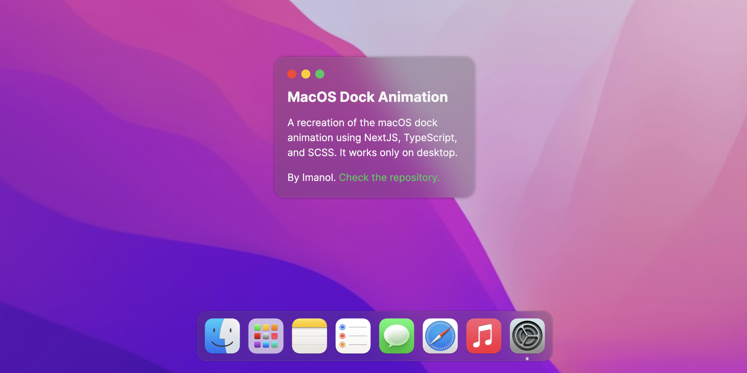 MacOS Dock Animation | By Imanol Ortega